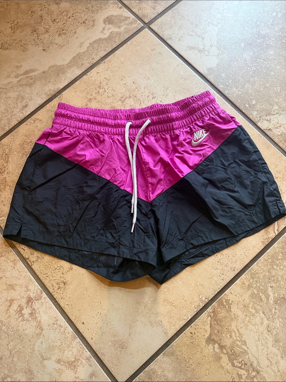 Nike Women's Black & Fuchsia Athletic Running Shorts